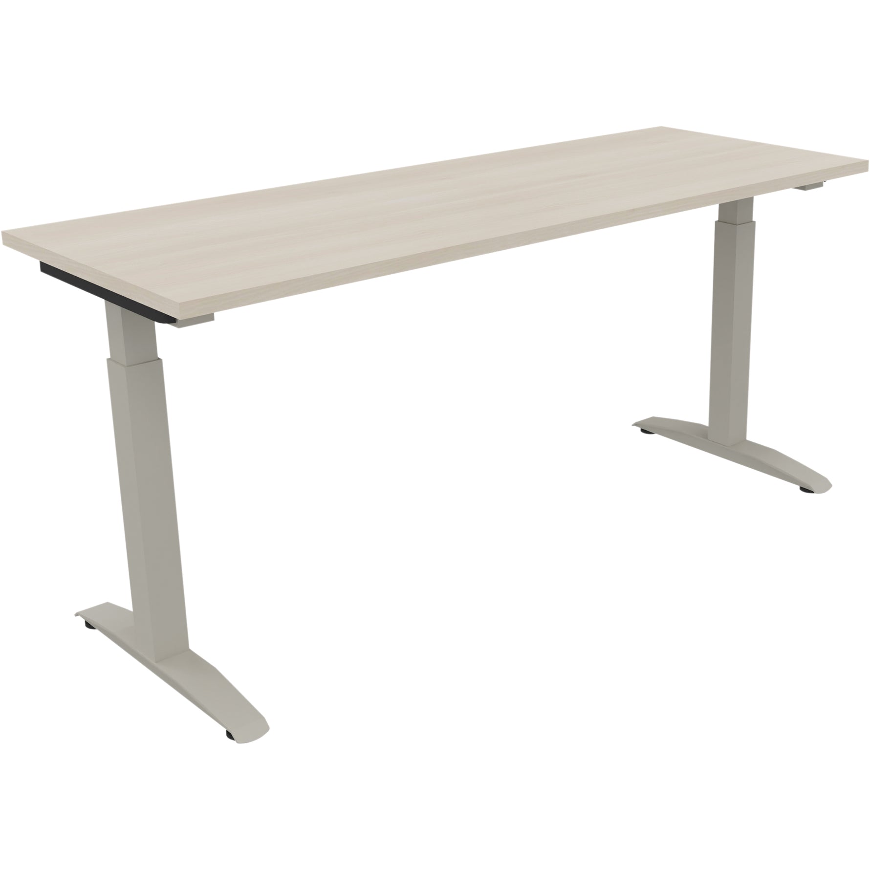 Neutralware Schreibtisch all in one 1.600 x 650-850 x 600 mm (B x H x T) Flachkufe Quadratrohr akazie hell – Produktbild