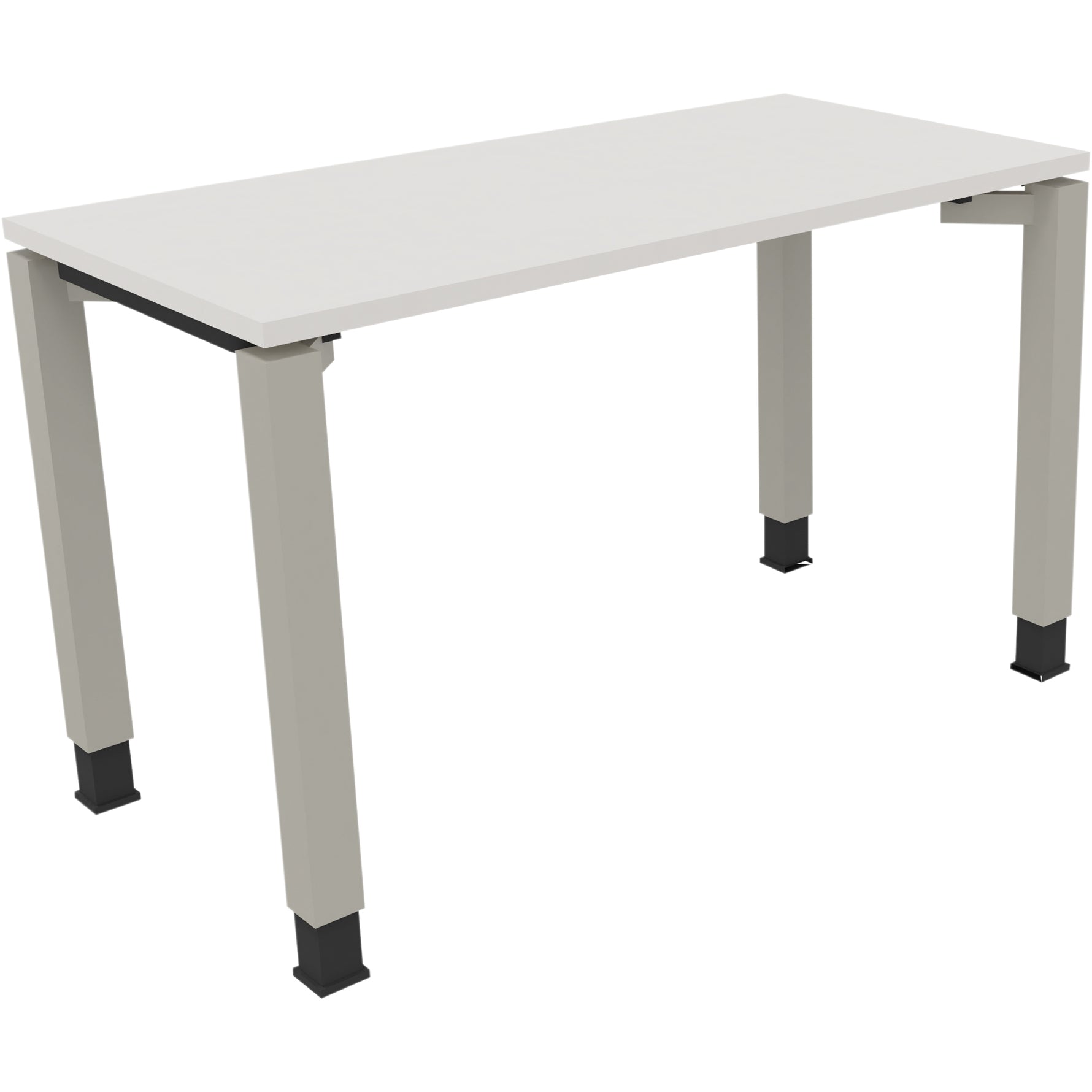 Neutralware Schreibtisch all in one 1.200 x 680-820 x 600 mm (B x H x T) Vierfuß Quadratrohr diamant weiß