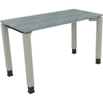 Neutralware Schreibtisch all in one 1.200 x 680-820 x 600 mm (B x H x T) Vierfuß Quadratrohr beton hell