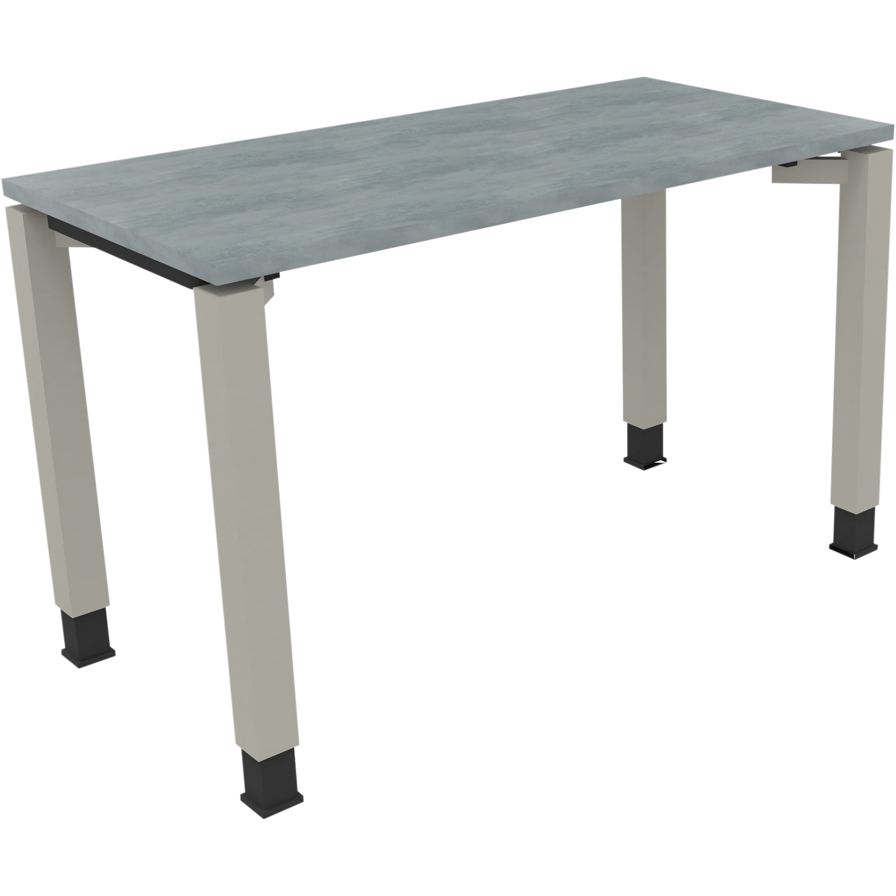 Neutralware Schreibtisch all in one 1.200 x 680-820 x 600 mm (B x H x T) Vierfuß Quadratrohr beton hell