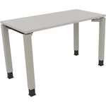Neutralware Schreibtisch all in one 1.200 x 680-820 x 600 mm (B x H x T) Vierfuß Quadratrohr lichtgrau