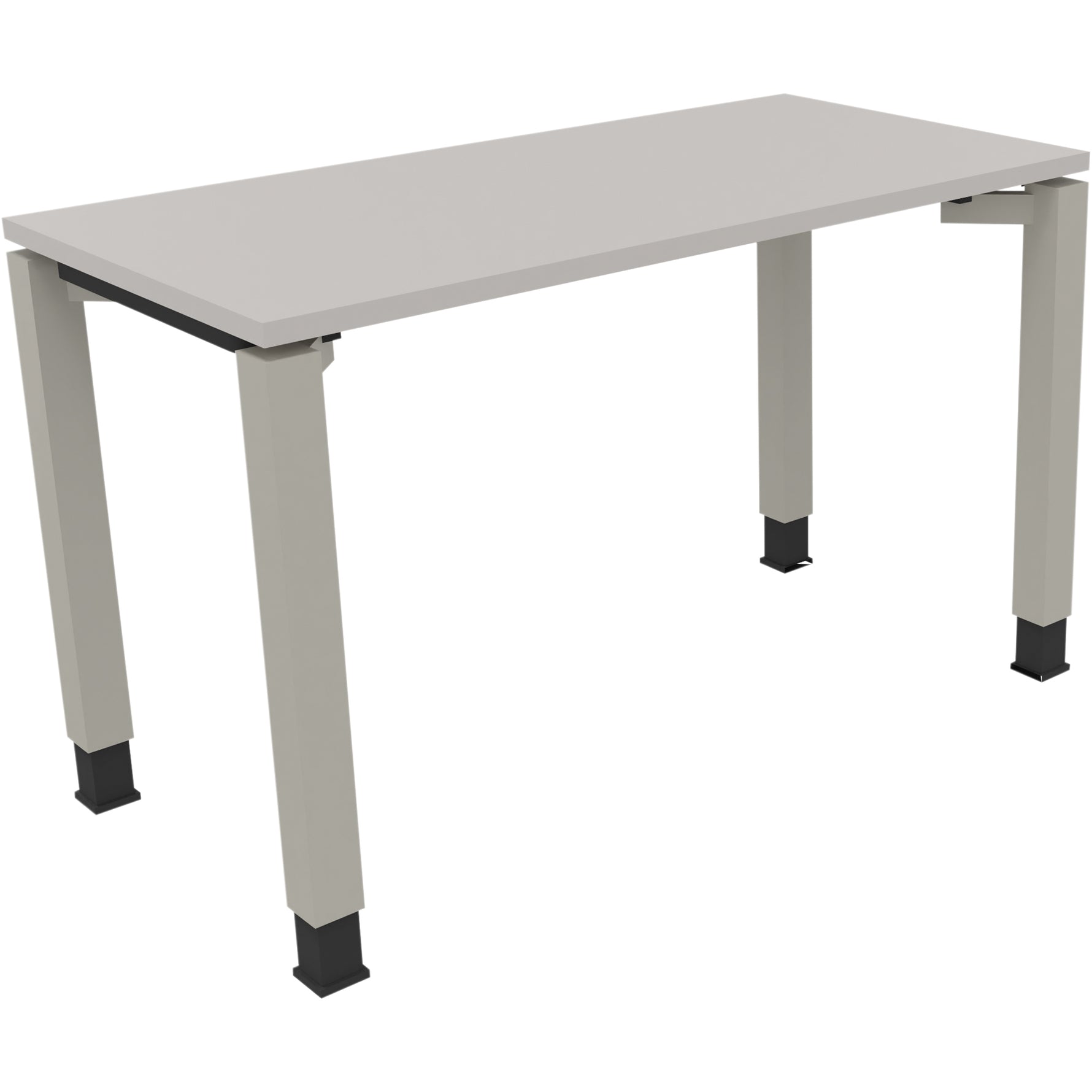 Neutralware Schreibtisch all in one 1.200 x 680-820 x 600 mm (B x H x T) Vierfuß Quadratrohr lichtgrau