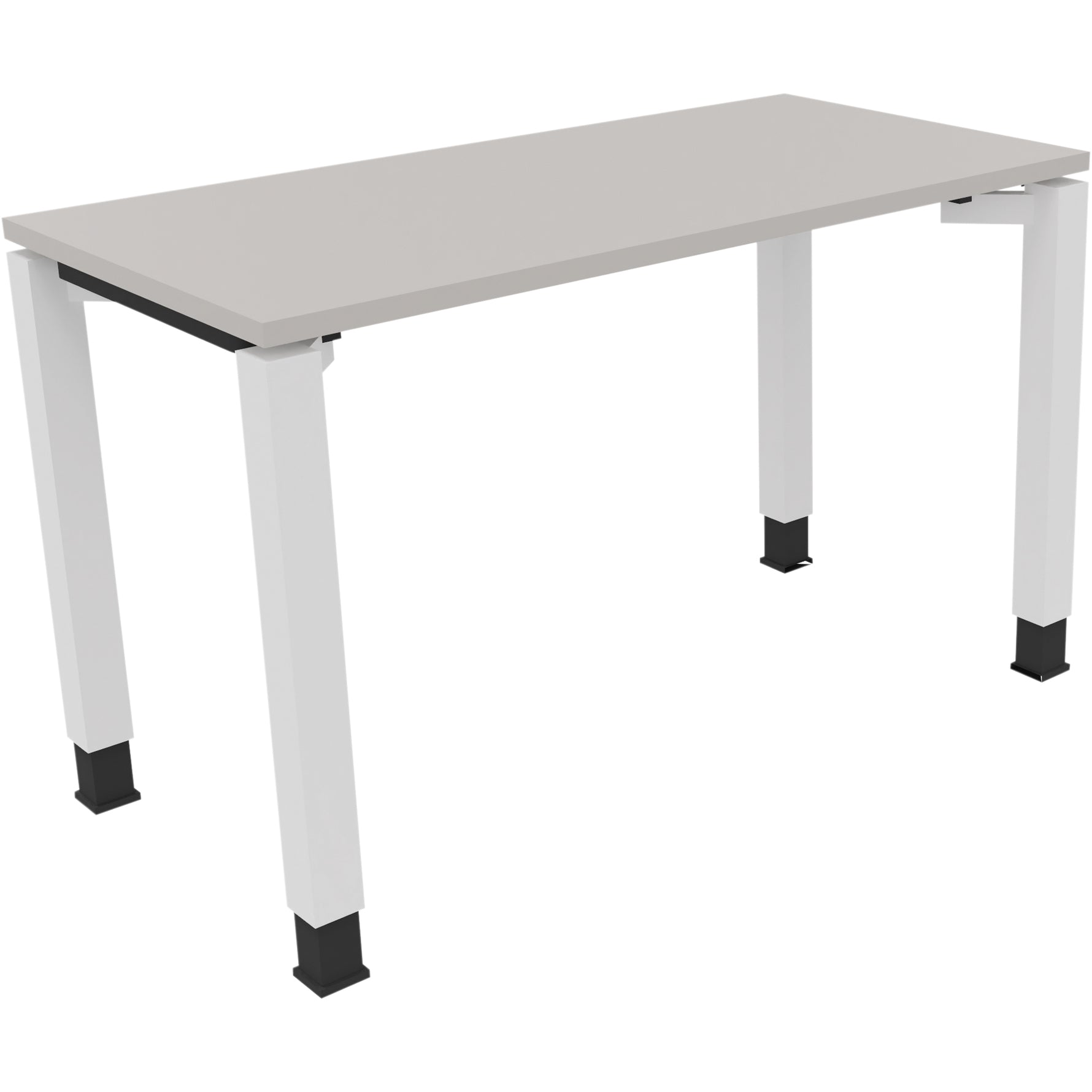 Neutralware Schreibtisch all in one 1.200 x 680-820 x 600 mm (B x H x T) Vierfuß Quadratrohr lichtgrau – Produktbild 2