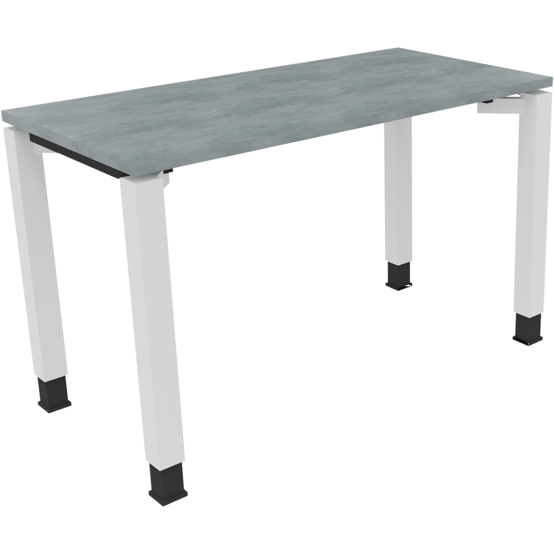 Neutralware Schreibtisch all in one 1.200 x 680-820 x 600 mm (B x H x T) Vierfuß Quadratrohr beton hell – Produktbild 2