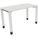 Neutralware Schreibtisch all in one 1.200 x 680-820 x 600 mm (B x H x T) Vierfuß Quadratrohr diamant weiß – Produktbild