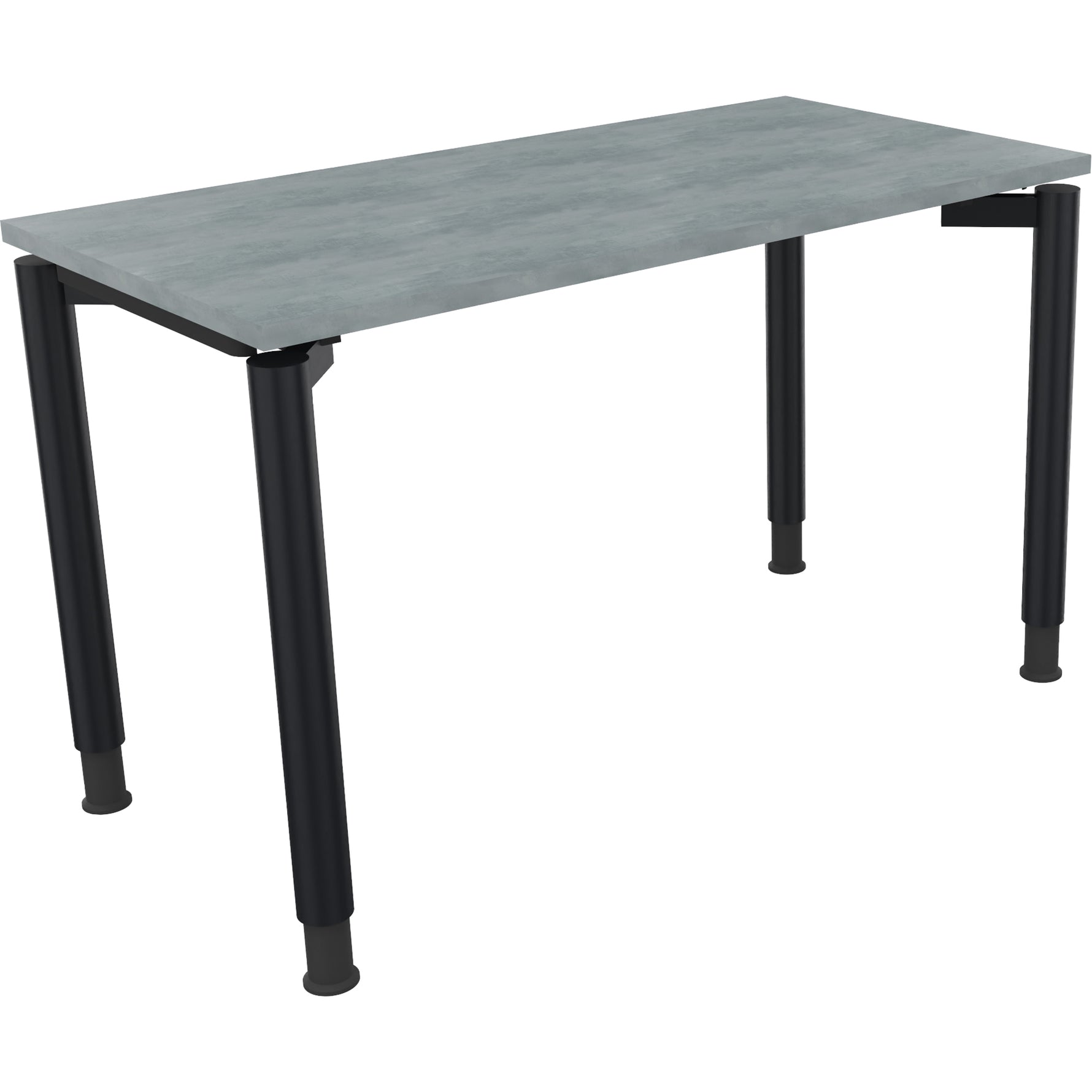 Neutralware Schreibtisch all in one 1.200 x 680-820 x 600 mm (B x H x T) Vierfuß Rundrohr beton hell