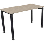 Schreibtisch all in one 1.200 x 680-820 x 600 mm (B x H x T) Vierfuß Rundrohr eiche natur