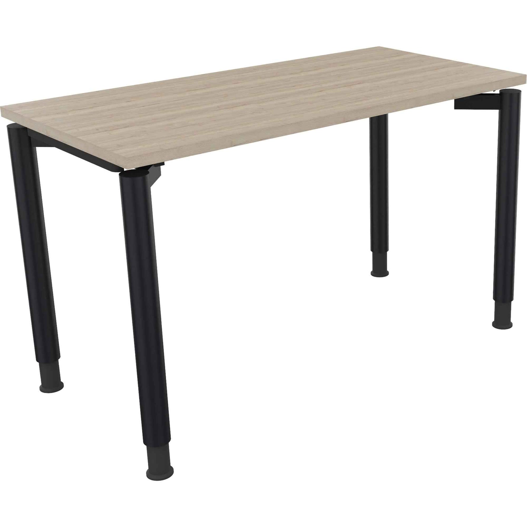 Schreibtisch all in one 1.200 x 680-820 x 600 mm (B x H x T) Vierfuß Rundrohr eiche natur