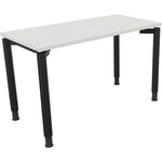 Neutralware Schreibtisch all in one 1.200 x 680-820 x 600 mm (B x H x T) Vierfuß Rundrohr diamant weiß