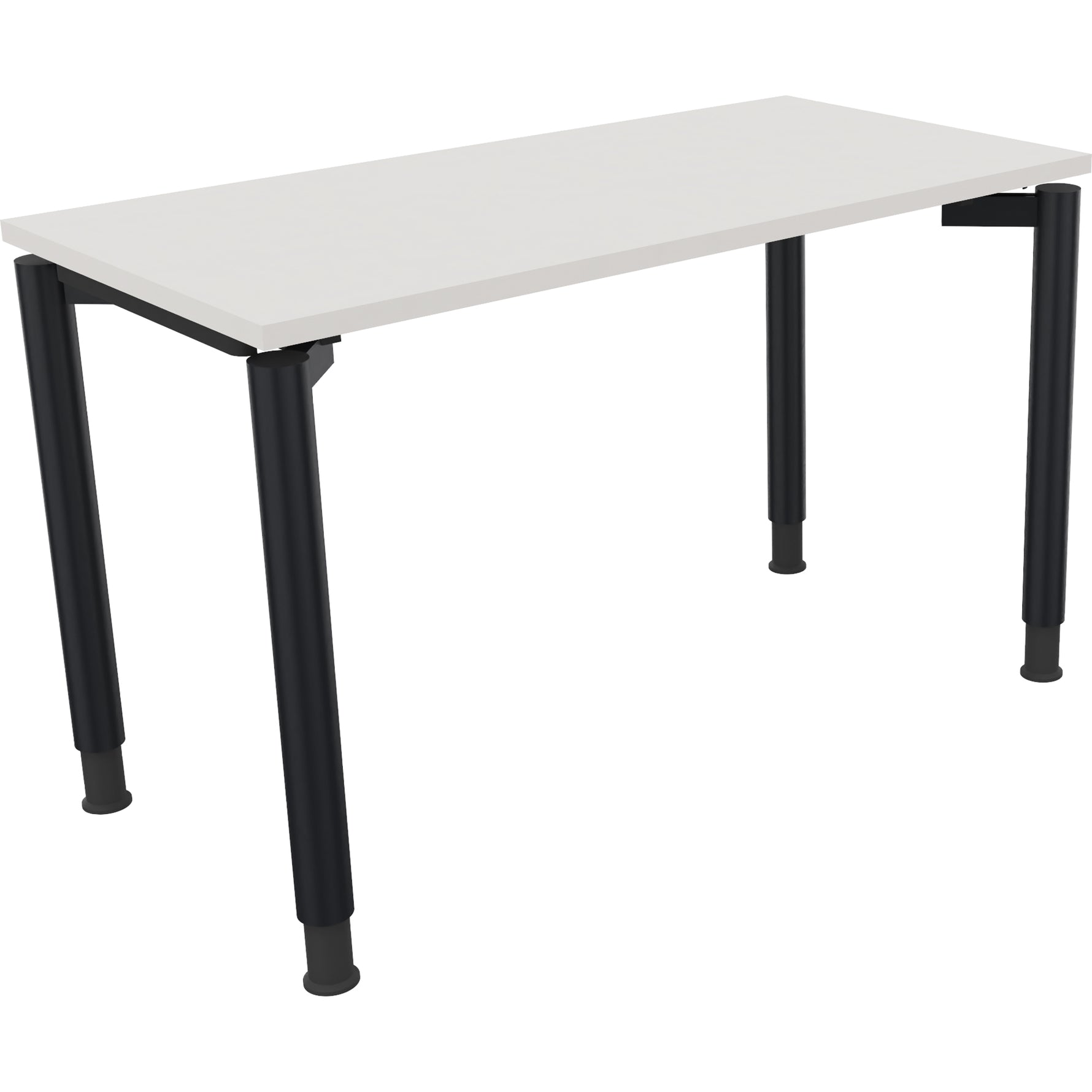 Neutralware Schreibtisch all in one 1.200 x 680-820 x 600 mm (B x H x T) Vierfuß Rundrohr diamant weiß