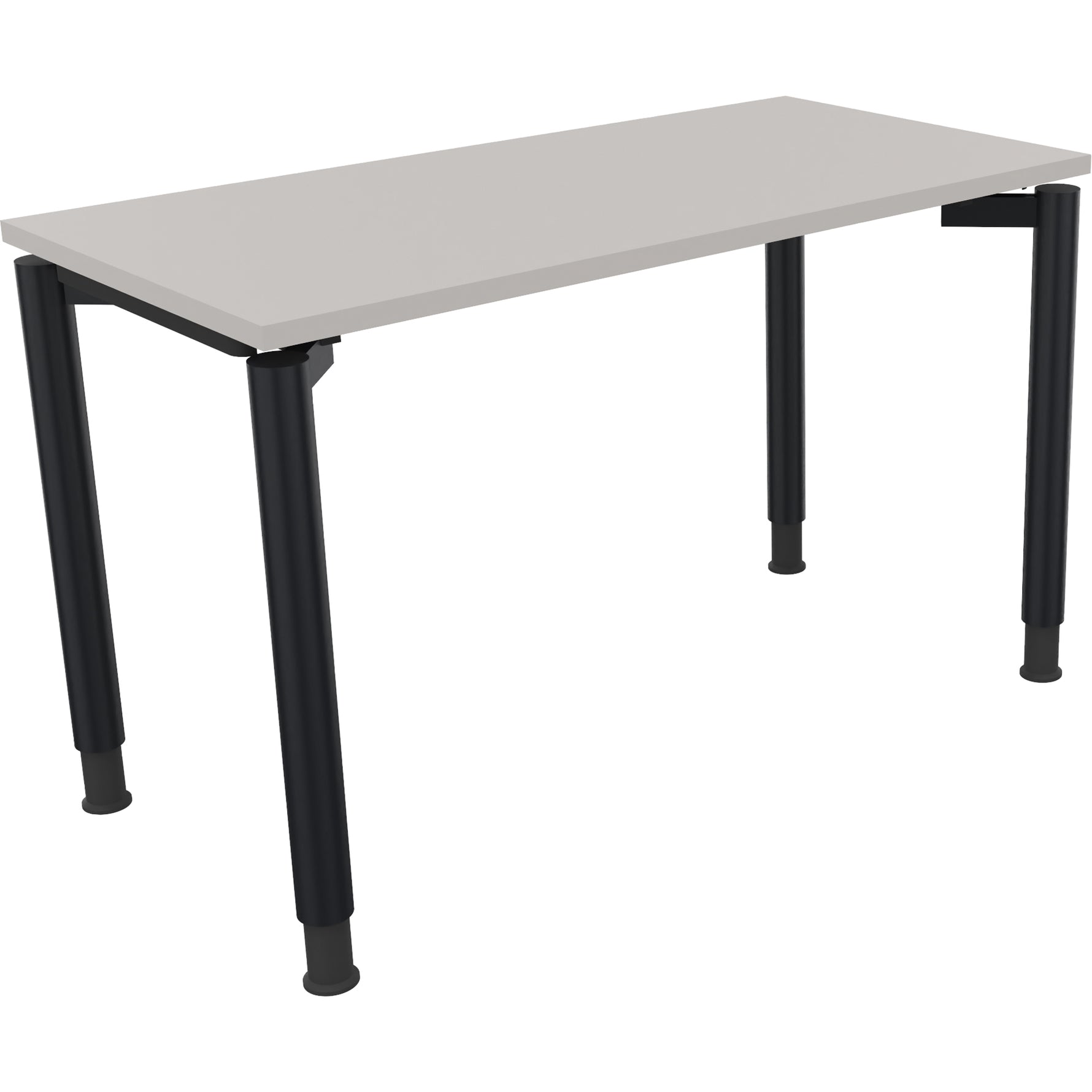 Neutralware Schreibtisch all in one 1.200 x 680-820 x 600 mm (B x H x T) Vierfuß Rundrohr lichtgrau