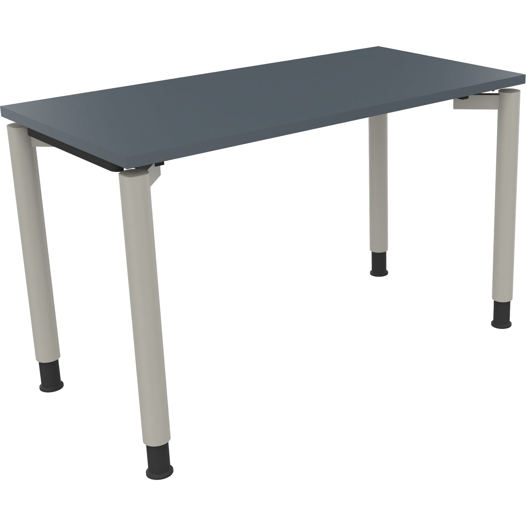Neutralware Schreibtisch all in one 1.200 x 680-820 x 600 mm (B x H x T) Vierfuß Rundrohr lavagrau – Produktbild 2
