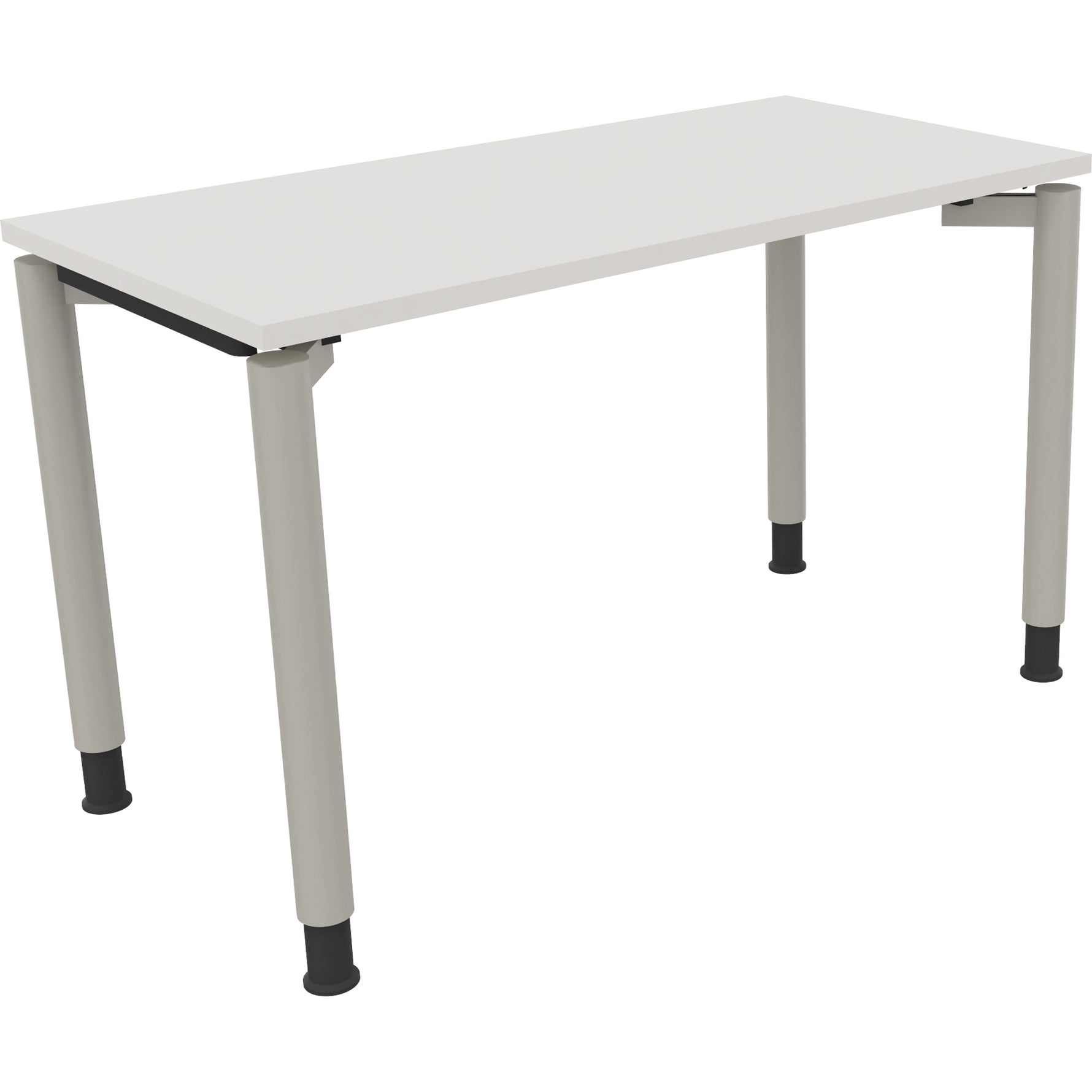 Neutralware Schreibtisch all in one 1.200 x 680-820 x 600 mm (B x H x T) Vierfuß Rundrohr diamant weiß – Produktbild 2