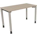 Schreibtisch all in one 1.200 x 680-820 x 600 mm (B x H x T) Vierfuß Rundrohr eiche natur