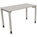 Neutralware Schreibtisch all in one 1.200 x 680-820 x 600 mm (B x H x T) Vierfuß Rundrohr lichtgrau – Produktbild 2