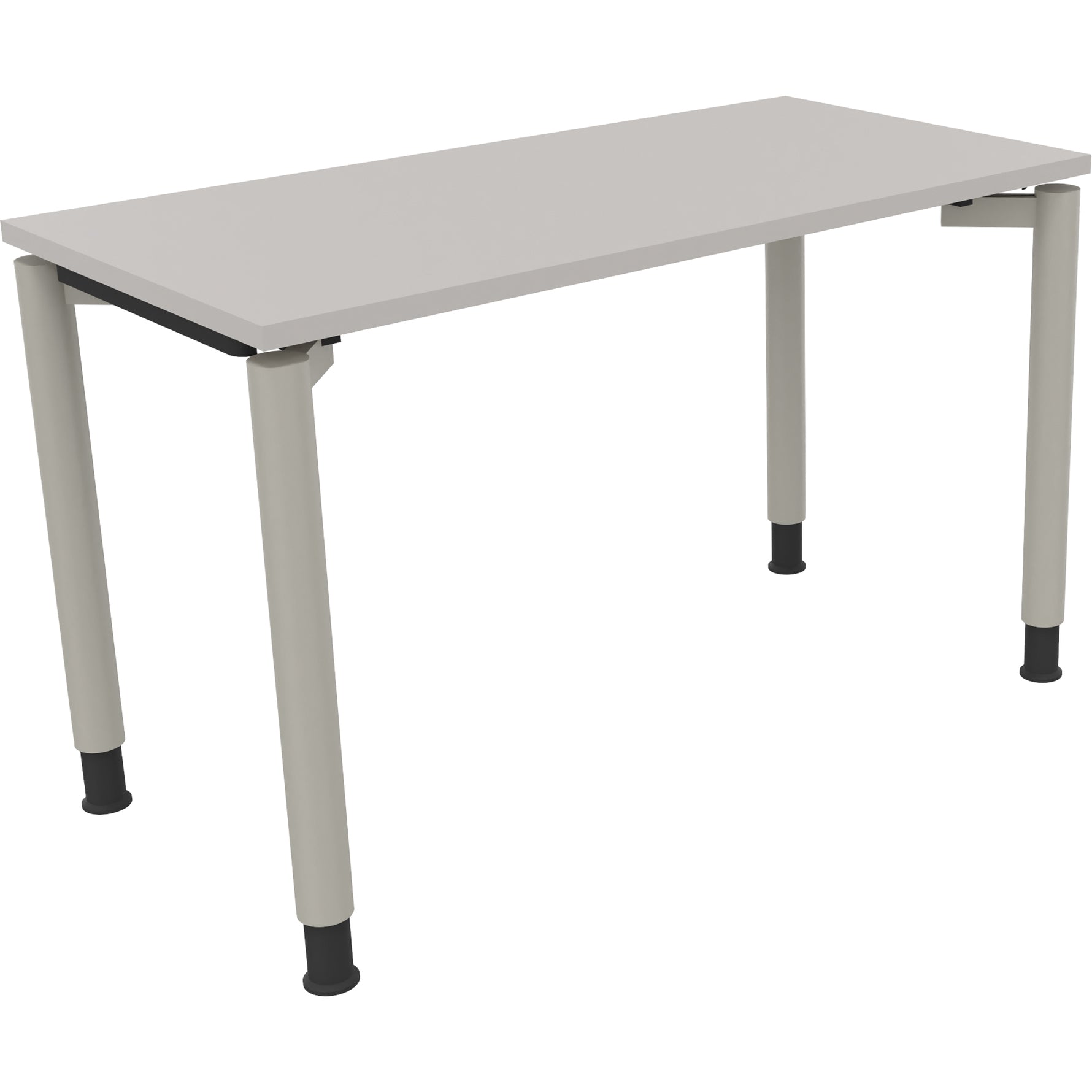 Neutralware Schreibtisch all in one 1.200 x 680-820 x 600 mm (B x H x T) Vierfuß Rundrohr lichtgrau – Produktbild 2