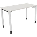 Neutralware Schreibtisch all in one 1.200 x 680-820 x 600 mm (B x H x T) Vierfuß Rundrohr diamant weiß – Produktbild 3