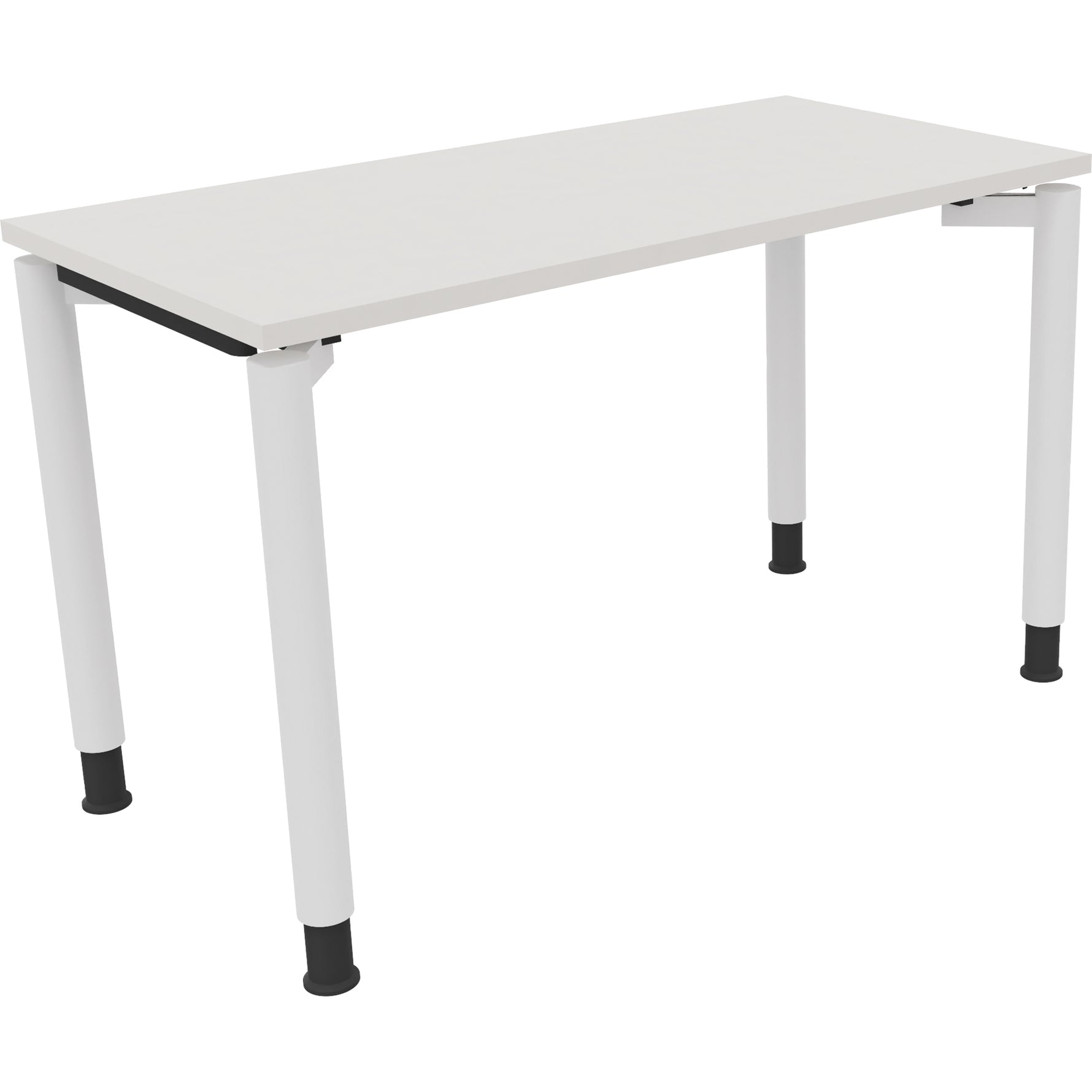 Neutralware Schreibtisch all in one 1.200 x 680-820 x 600 mm (B x H x T) Vierfuß Rundrohr diamant weiß – Produktbild 3