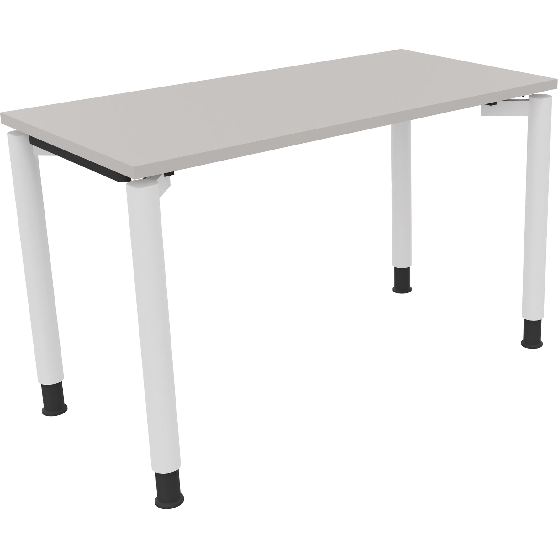 Neutralware Schreibtisch all in one 1.200 x 680-820 x 600 mm (B x H x T) Vierfuß Rundrohr lichtgrau – Produktbild 3