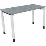 Neutralware Schreibtisch all in one 1.200 x 680-820 x 600 mm (B x H x T) Vierfuß Rundrohr beton hell – Produktbild 3