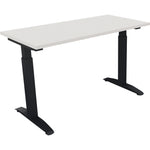 Neutralware Schreibtisch all in one 1.200 x 650-850 x 600 mm (B x H x T) Flachkufe Quadratrohr diamantweiß