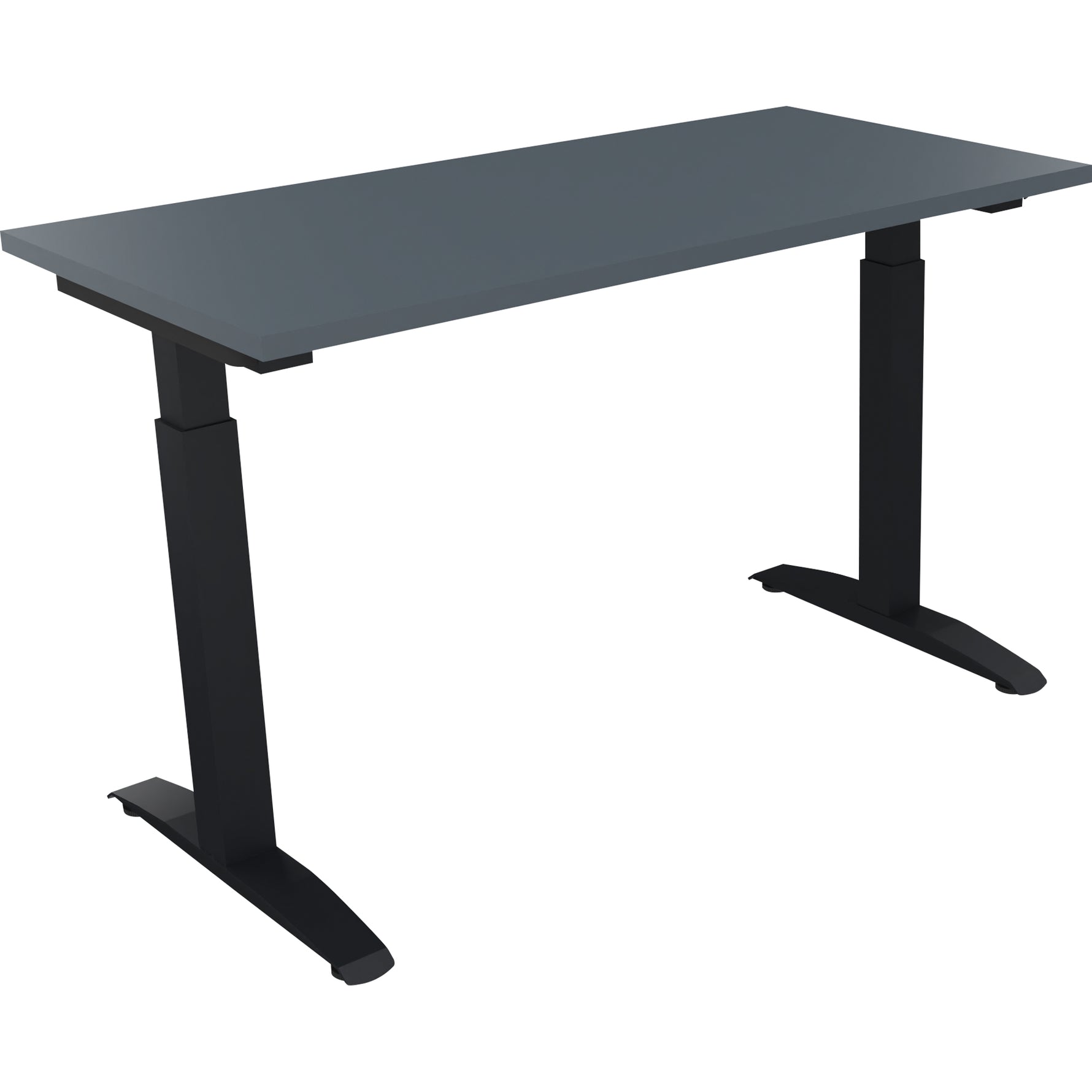 Neutralware Schreibtisch all in one 1.200 x 650-850 x 600 mm (B x H x T) Flachkufe Quadratrohr lavagrau