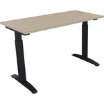 Neutralware Schreibtisch all in one 1.200 x 650-850 x 600 mm (B x H x T) Flachkufe Quadratrohr eiche Natur