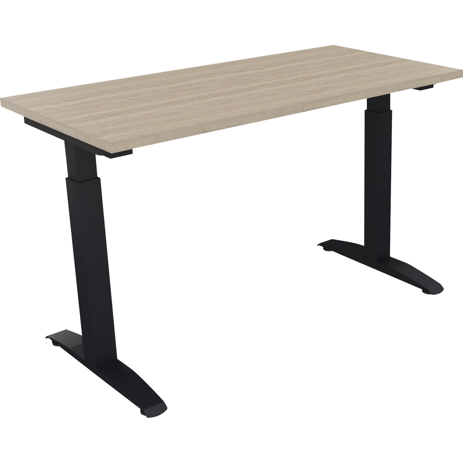 Neutralware Schreibtisch all in one 1.200 x 650-850 x 600 mm (B x H x T) Flachkufe Quadratrohr eiche Natur