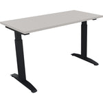 Neutralware Schreibtisch all in one 1.200 x 650-850 x 600 mm (B x H x T) Flachkufe Quadratrohr lichtgrau