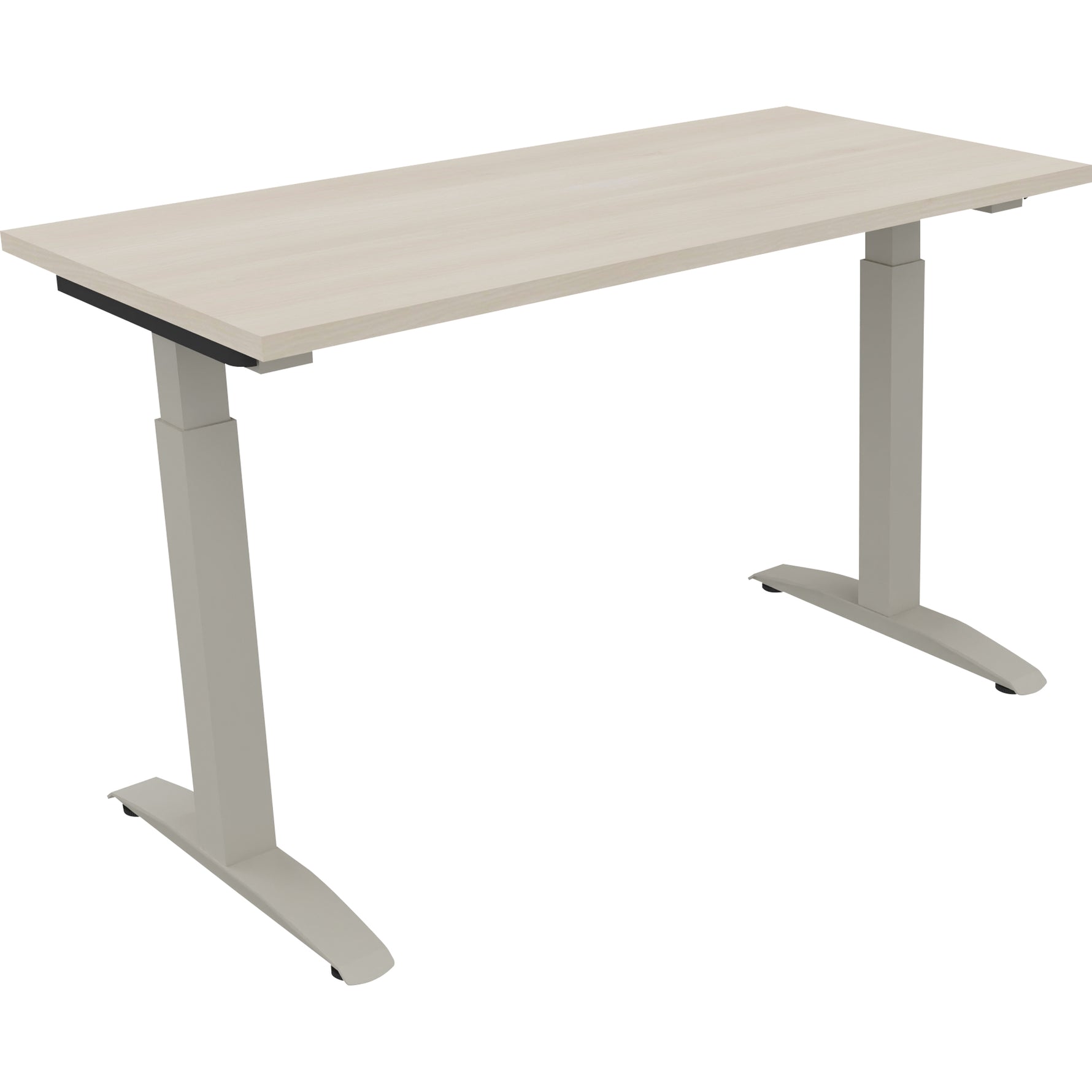 Neutralware Schreibtisch all in one 1.200 x 650-850 x 600 mm (B x H x T) Flachkufe Quadratrohr akazie hell – Produktbild