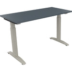 Neutralware Schreibtisch all in one 1.200 x 650-850 x 600 mm (B x H x T) Flachkufe Quadratrohr lavagrau – Produktbild 2