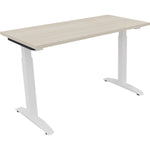 Neutralware Schreibtisch all in one 1.200 x 650-850 x 600 mm (B x H x T) Flachkufe Quadratrohr akazie hell – Produktbild