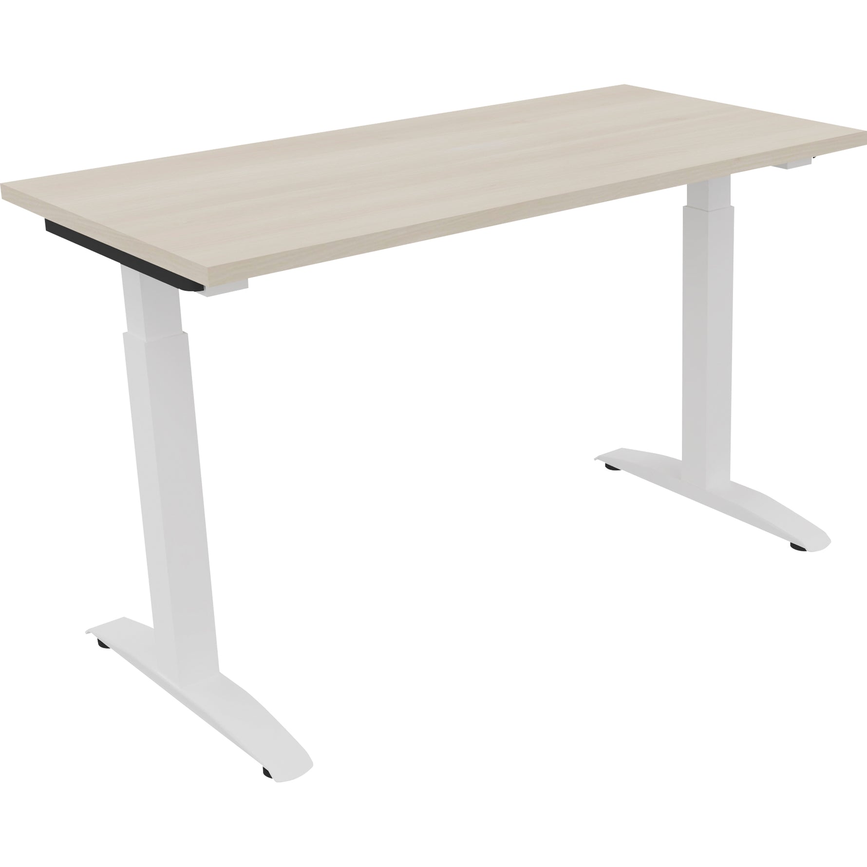 Neutralware Schreibtisch all in one 1.200 x 650-850 x 600 mm (B x H x T) Flachkufe Quadratrohr akazie hell – Produktbild
