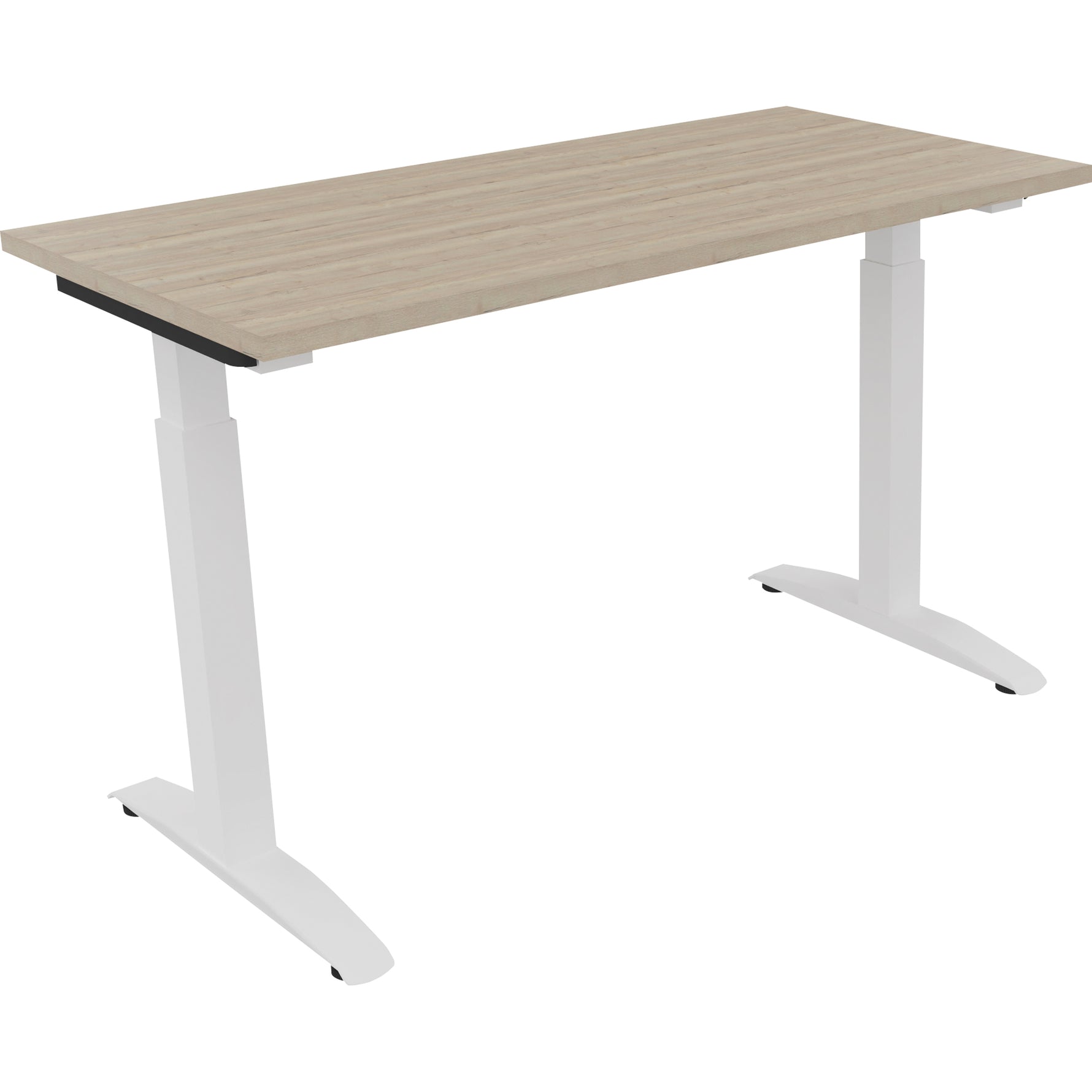 Neutralware Schreibtisch all in one 1.200 x 650-850 x 600 mm (B x H x T) Flachkufe Quadratrohr eiche Natur – Produktbild