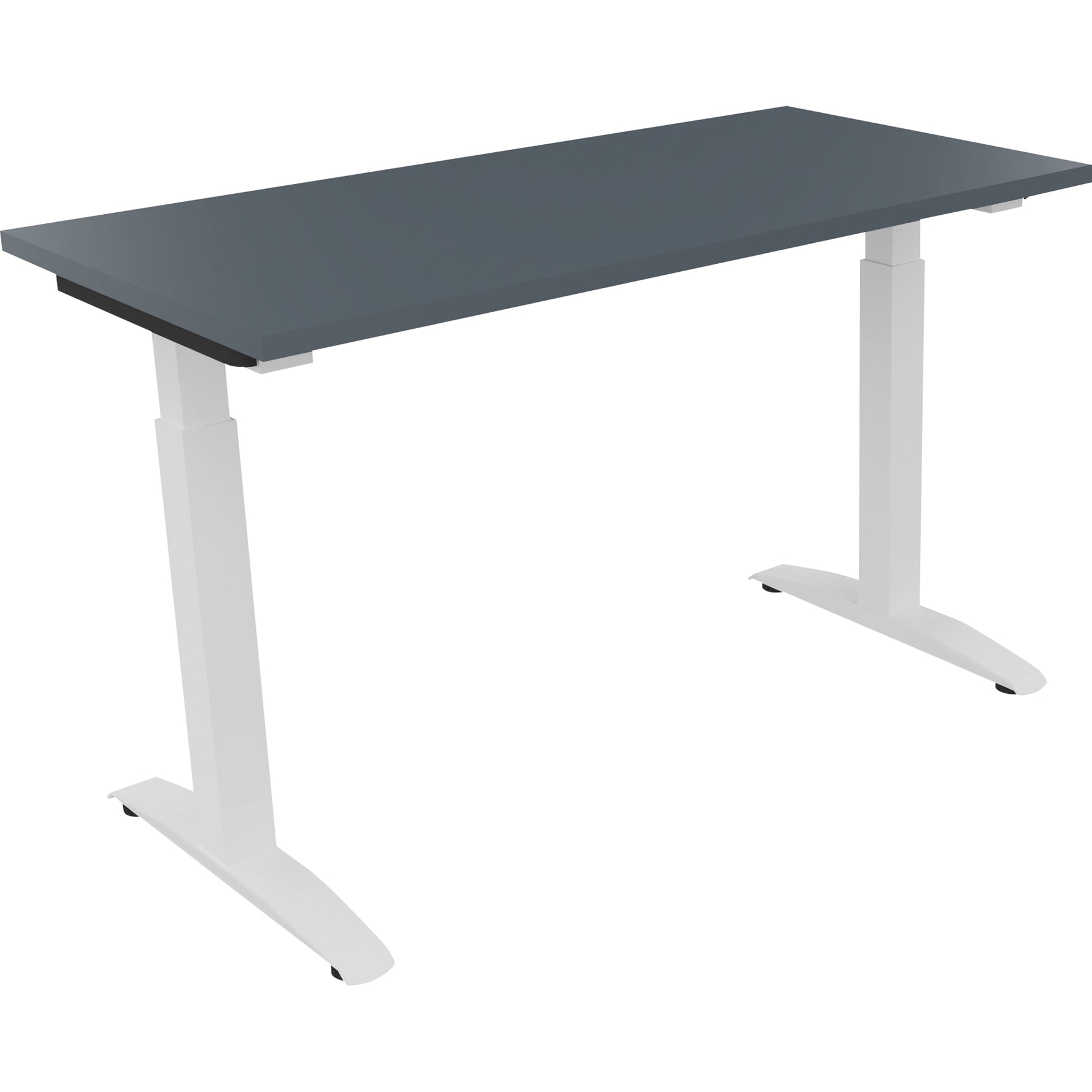 Neutralware Schreibtisch all in one 1.200 x 650-850 x 600 mm (B x H x T) Flachkufe Quadratrohr lavagrau – Produktbild 3