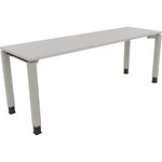 Neutralware Schreibtisch all in one 2.000 x 680-820 x 600 mm (B x H x T) Vierfuß Quadratrohr lichtgrau – Produktbild 2