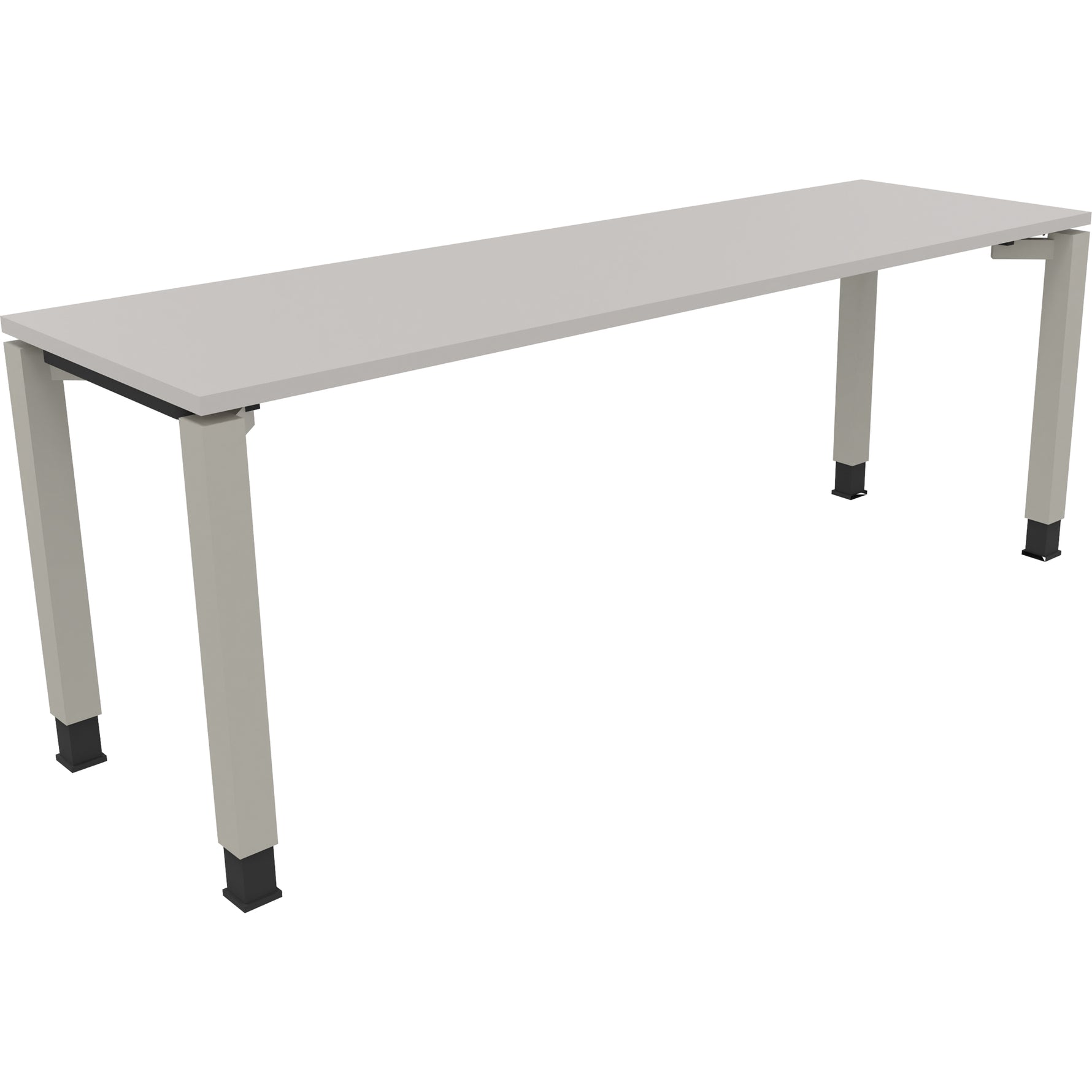Neutralware Schreibtisch all in one 2.000 x 680-820 x 600 mm (B x H x T) Vierfuß Quadratrohr lichtgrau – Produktbild 2