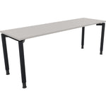 Neutralware Schreibtisch all in one 2.000 x 680-820 x 600 mm (B x H x T) Vierfuß Rundrohr lichtgrau