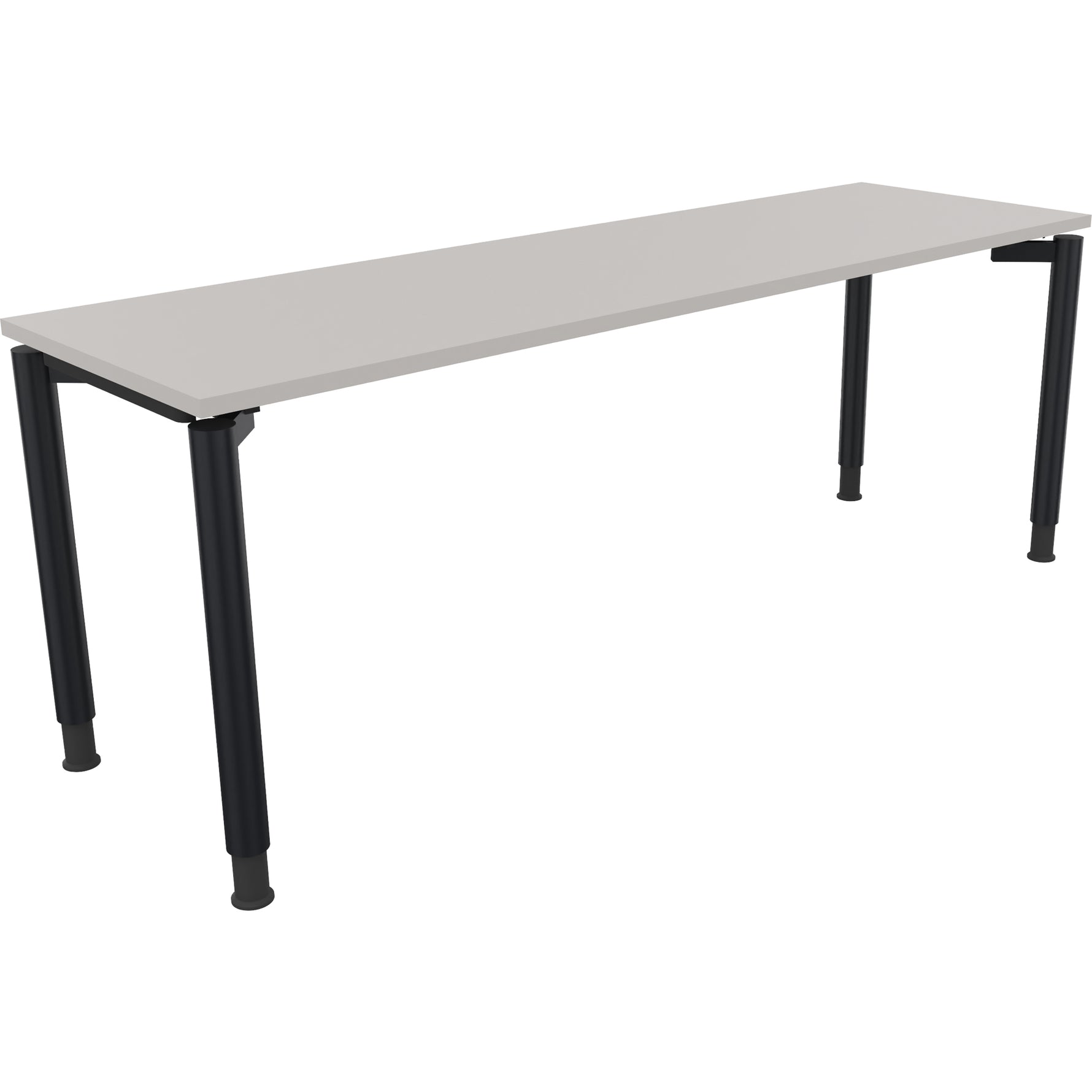 Neutralware Schreibtisch all in one 2.000 x 680-820 x 600 mm (B x H x T) Vierfuß Rundrohr lichtgrau