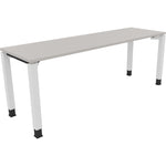 Neutralware Schreibtisch all in one 2.000 x 680-820 x 600 mm (B x H x T) Vierfuß Quadratrohr lichtgrau – Produktbild 3