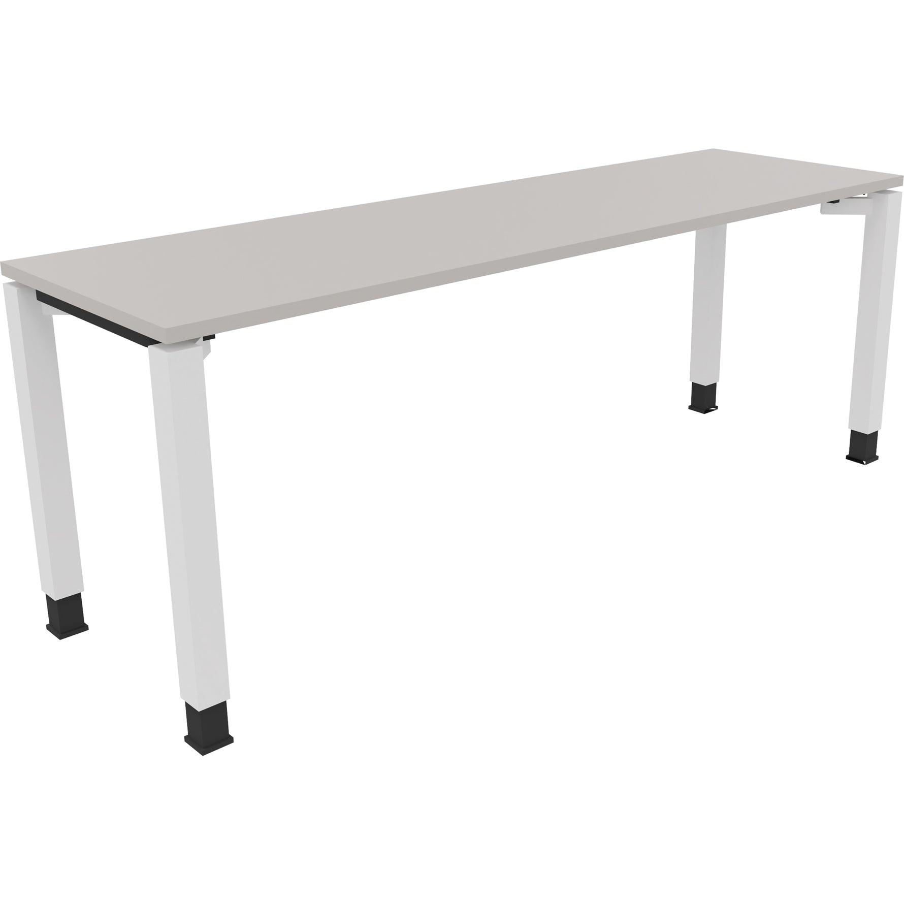 Neutralware Schreibtisch all in one 2.000 x 680-820 x 600 mm (B x H x T) Vierfuß Quadratrohr lichtgrau – Produktbild 3