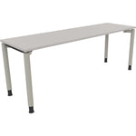 Neutralware Schreibtisch all in one 2.000 x 680-820 x 600 mm (B x H x T) Vierfuß Rundrohr lichtgrau – Produktbild 2