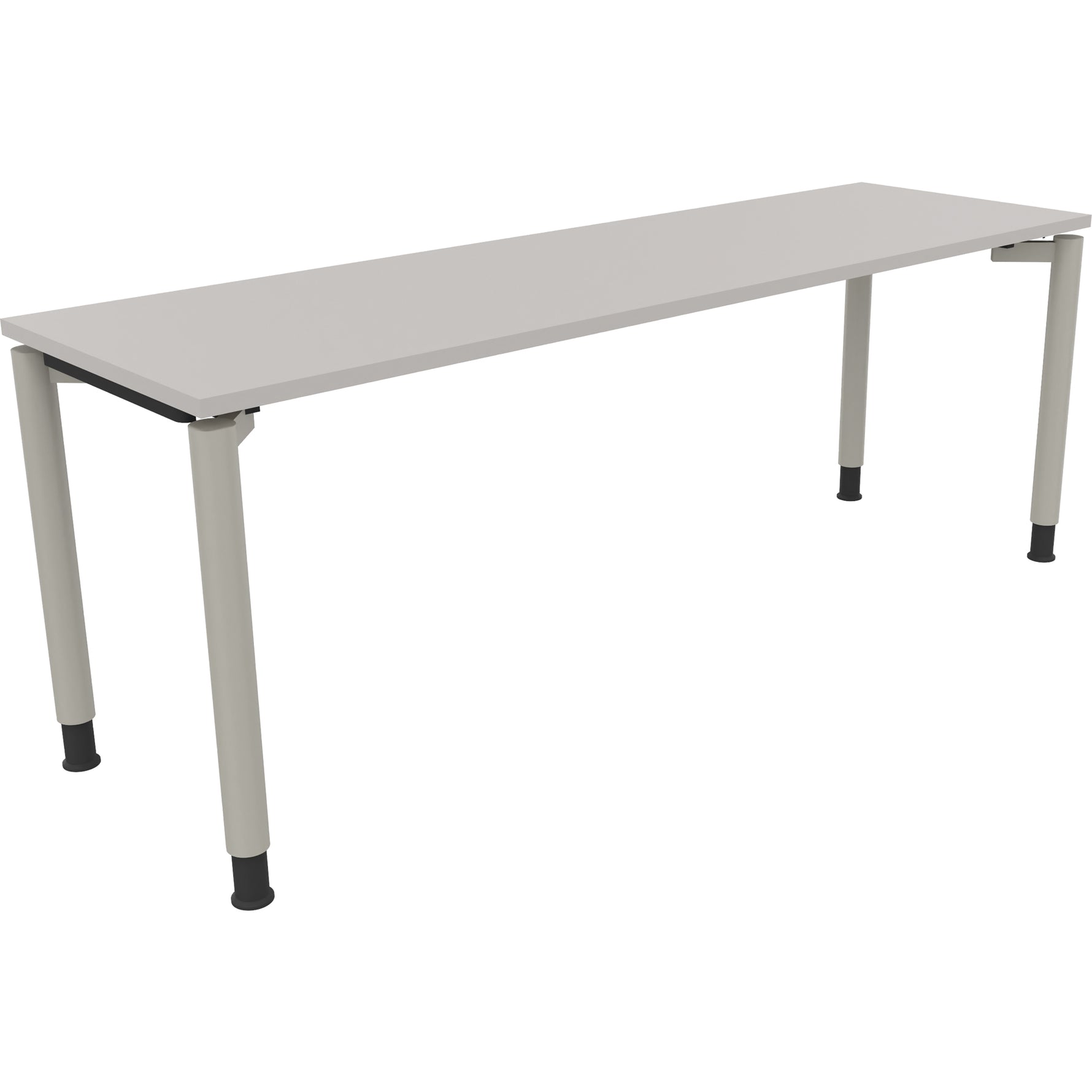 Neutralware Schreibtisch all in one 2.000 x 680-820 x 600 mm (B x H x T) Vierfuß Rundrohr lichtgrau – Produktbild 2