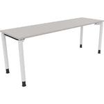 Neutralware Schreibtisch all in one 2.000 x 680-820 x 600 mm (B x H x T) Vierfuß Rundrohr lichtgrau – Produktbild 3