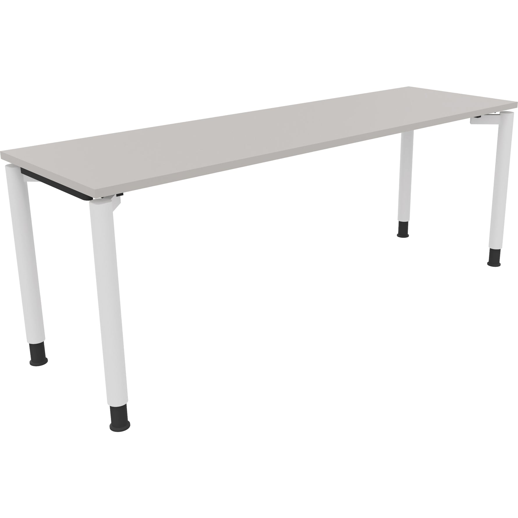 Neutralware Schreibtisch all in one 2.000 x 680-820 x 600 mm (B x H x T) Vierfuß Rundrohr lichtgrau – Produktbild 3