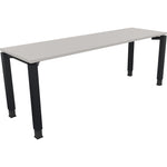 Neutralware Schreibtisch all in one 2.000 x 680-820 x 600 mm (B x H x T) Vierfuß Quadratrohr lichtgrau