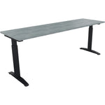 Neutralware Schreibtisch all in one 2.000 x 650-850 x 600 mm (B x H x T) Flachkufe Quadratrohr beton hell