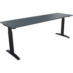 Neutralware Schreibtisch all in one 2.000 x 650-850 x 600 mm (B x H x T) Flachkufe Quadratrohr lavagrau