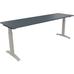 Neutralware Schreibtisch all in one 2.000 x 650-850 x 600 mm (B x H x T) Flachkufe Quadratrohr lavagrau – Produktbild 2