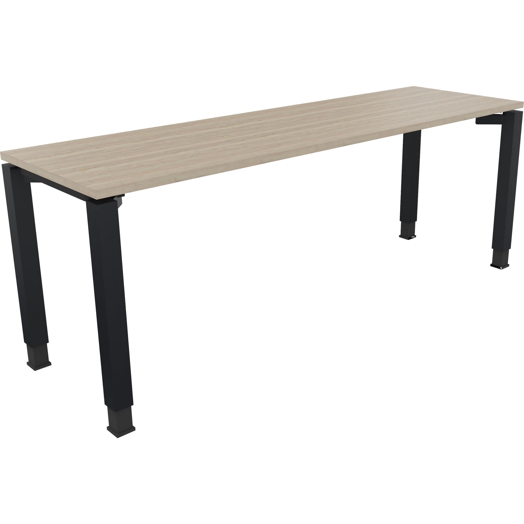 Neutralware Schreibtisch all in one 2.000 x 680-820 x 600 mm (B x H x T) Vierfuß Quadratrohr eiche natur